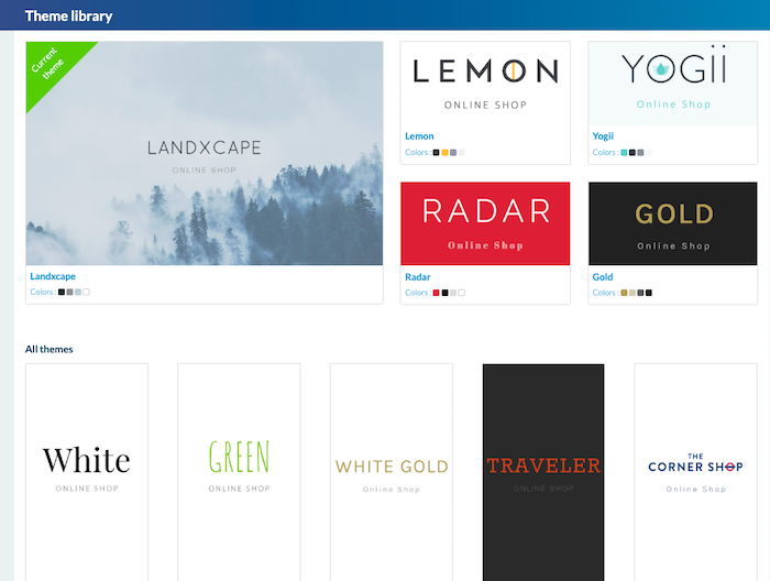 GoodBarber Shopping app theme selection